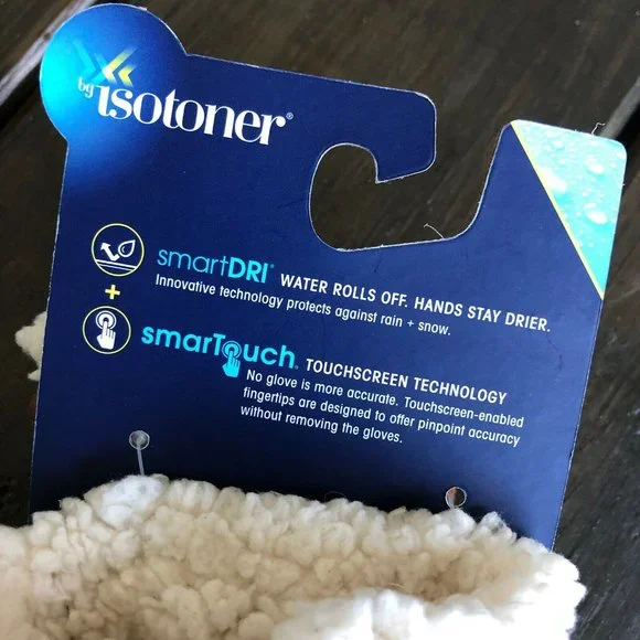 Isotoner Womens SmartDri Microfiber Glove SmartTouch Technology Cognac Brown S/M - Picture 4 of 6